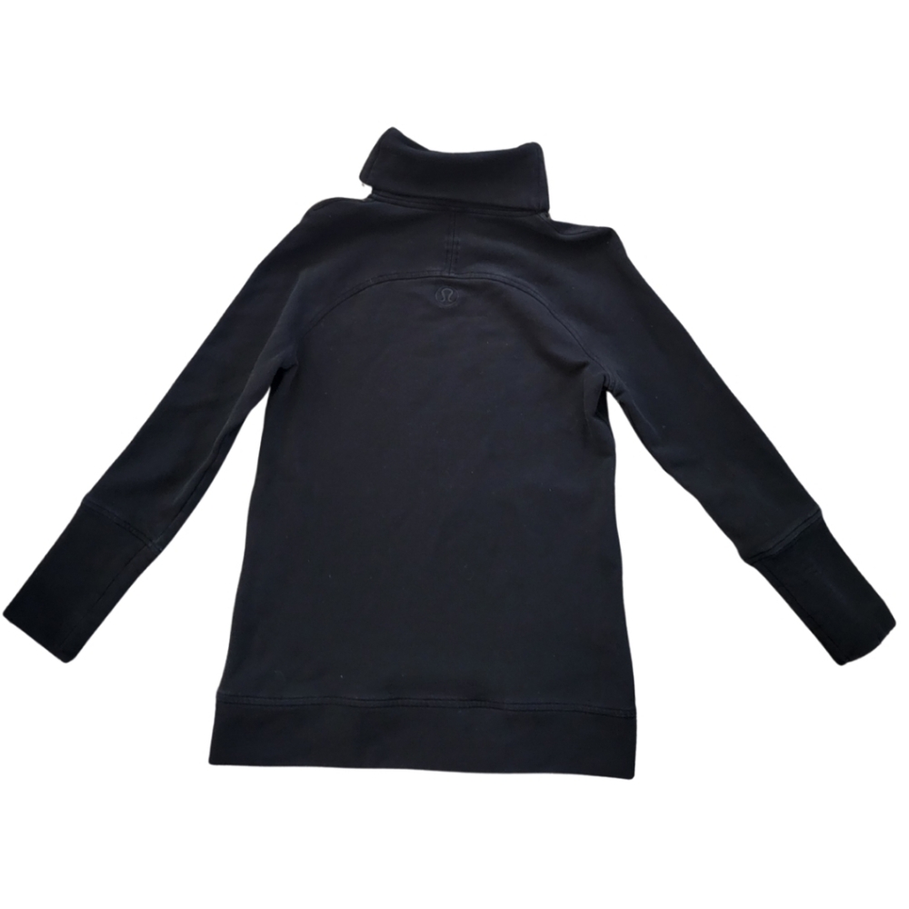Lululemon Scuba Funnel Neck Sweatshirt Top Womens 6 Small Black Athleisure Yoga - Picture 2 of 5